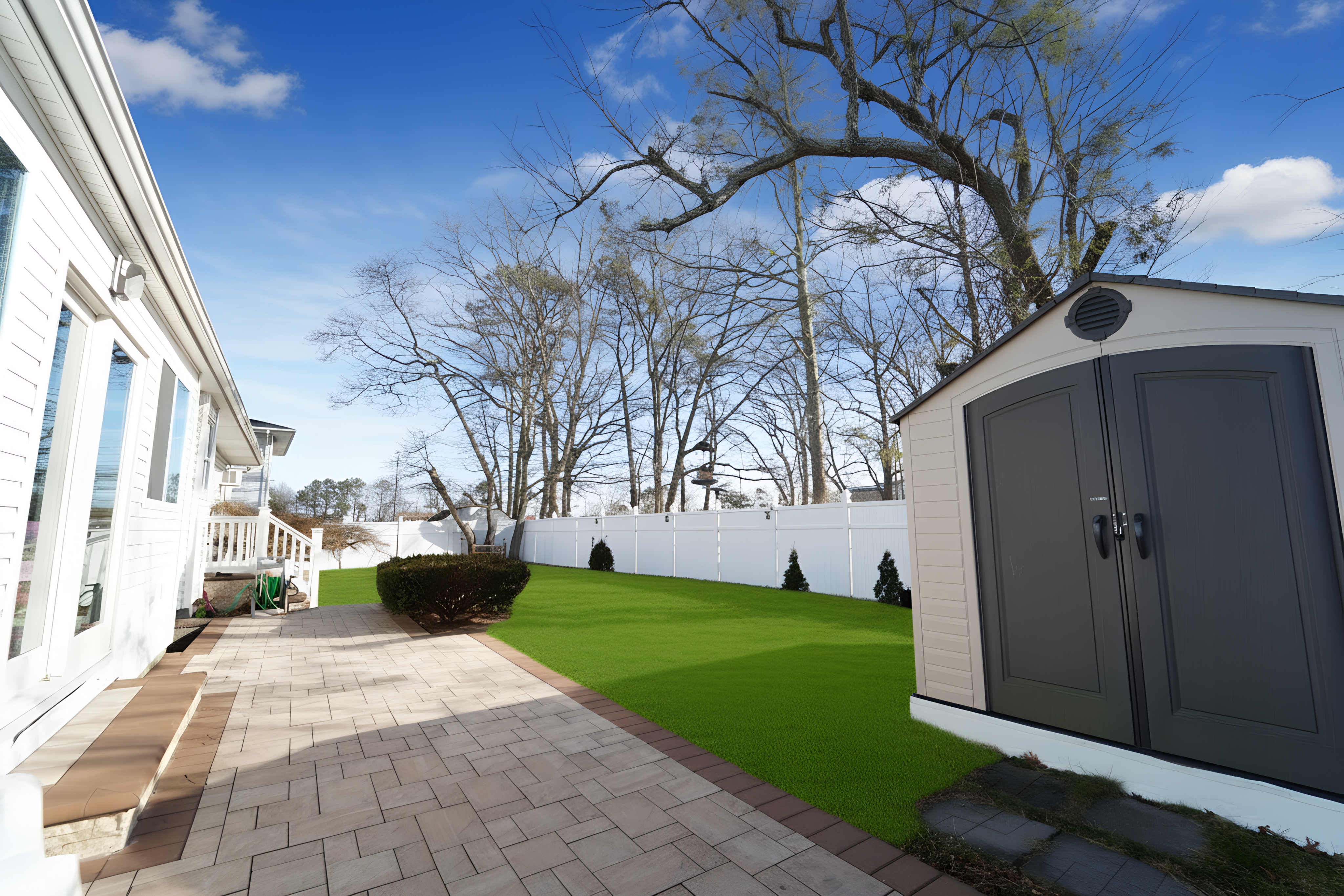 Backyard with Storage Shed