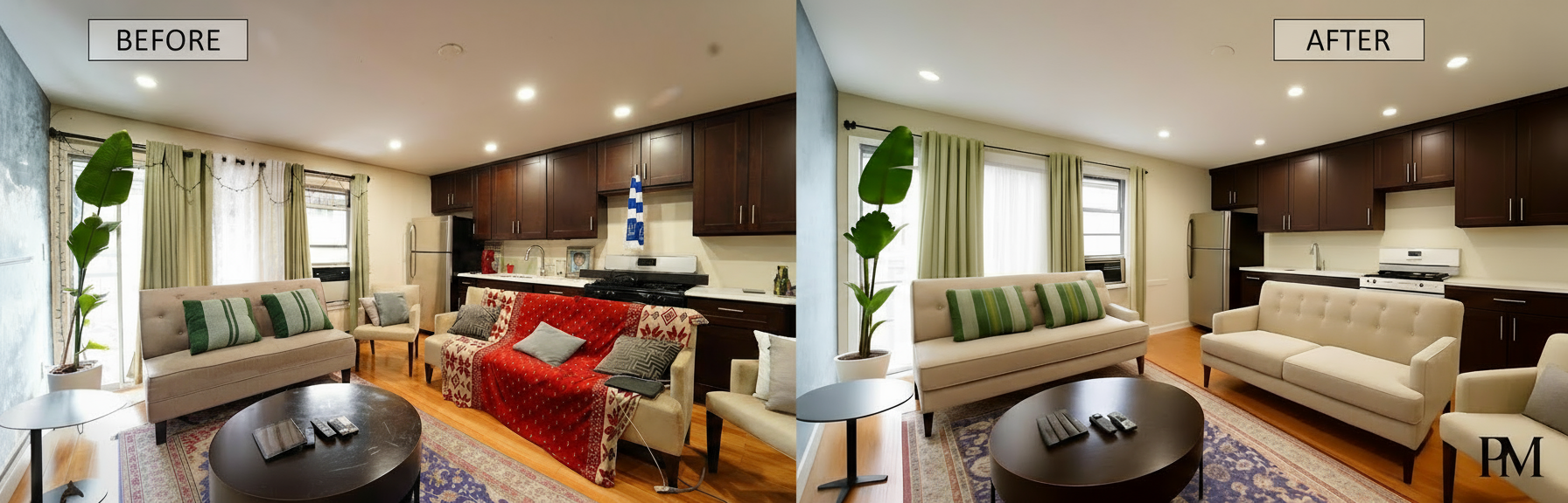 Professional Virtual Staging Before/After