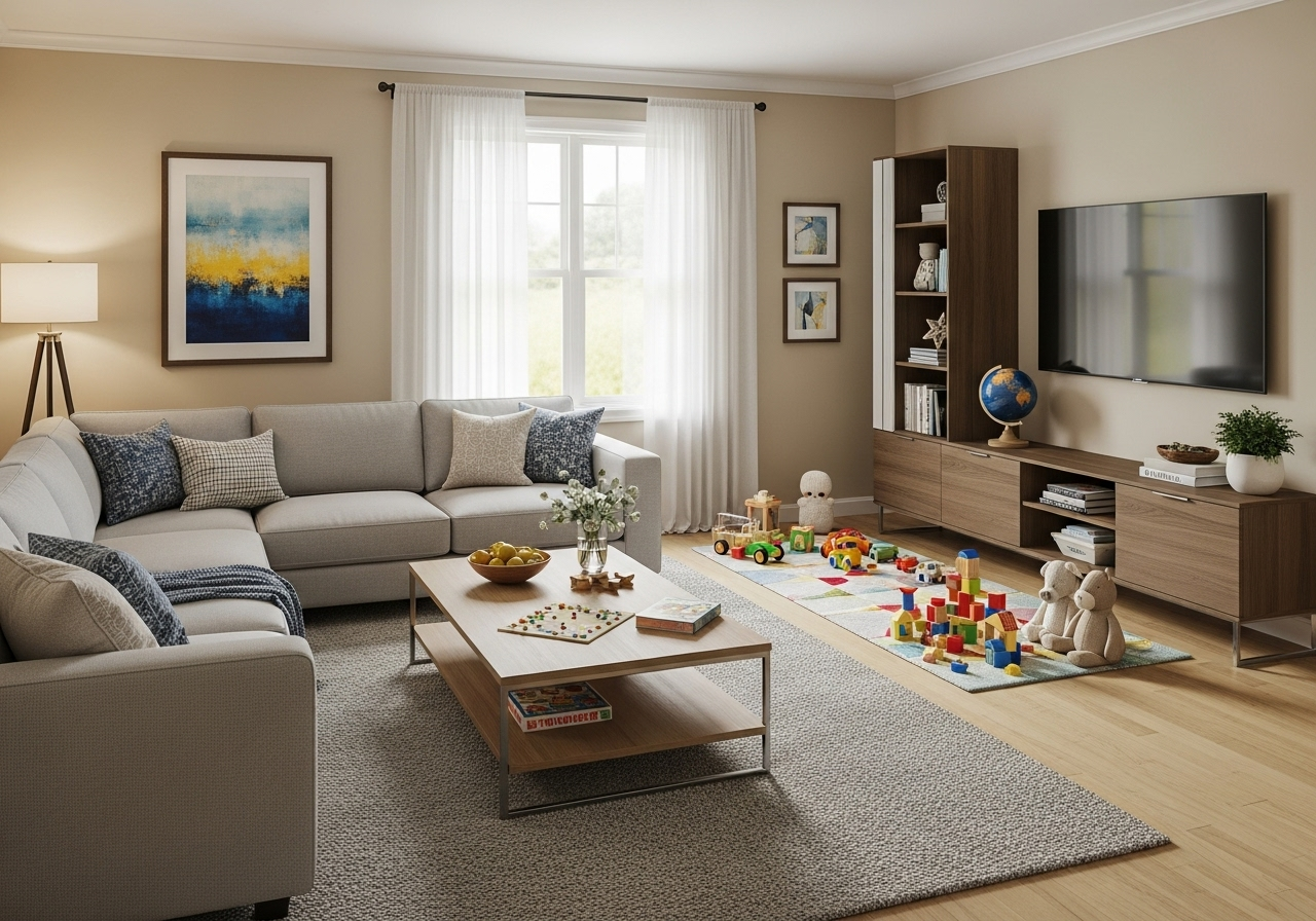 Virtual Staged Family Room