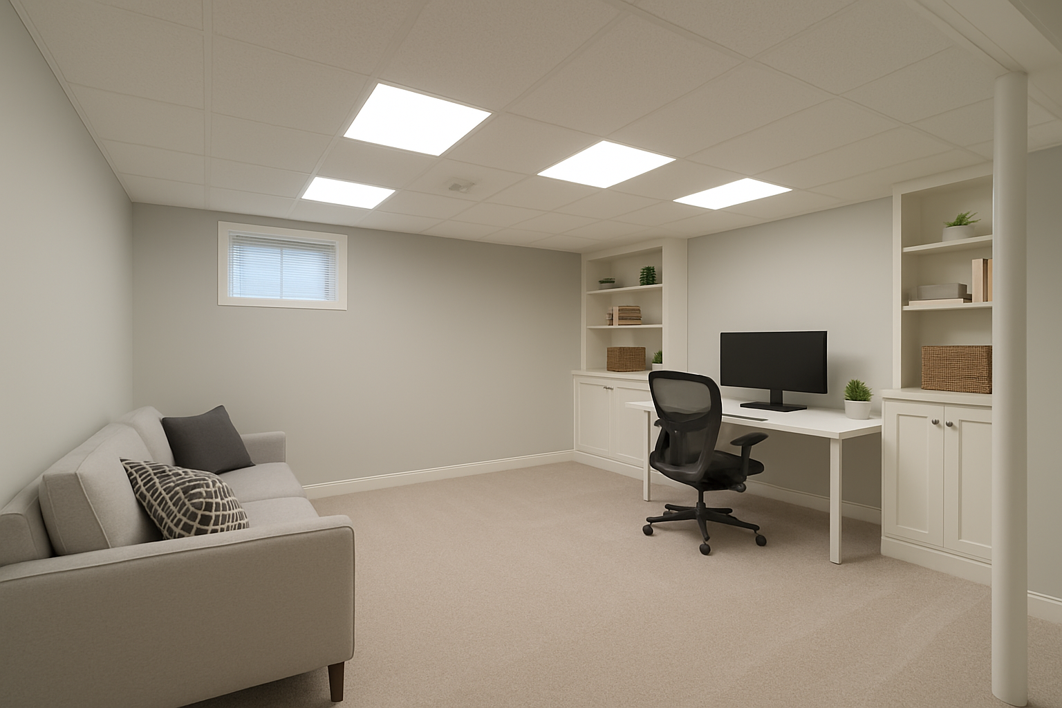 Virtually Staged Home Office