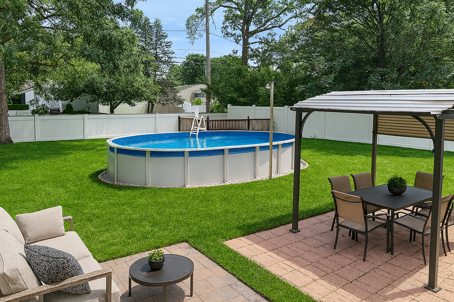 Beautiful backyard with pool and patio