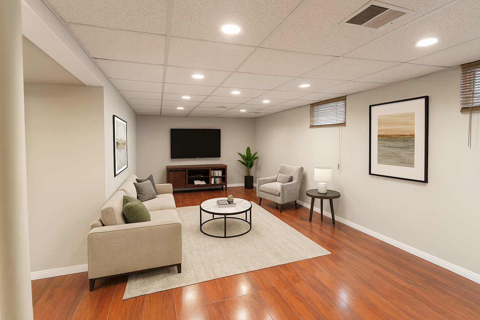 Finished Basement Living